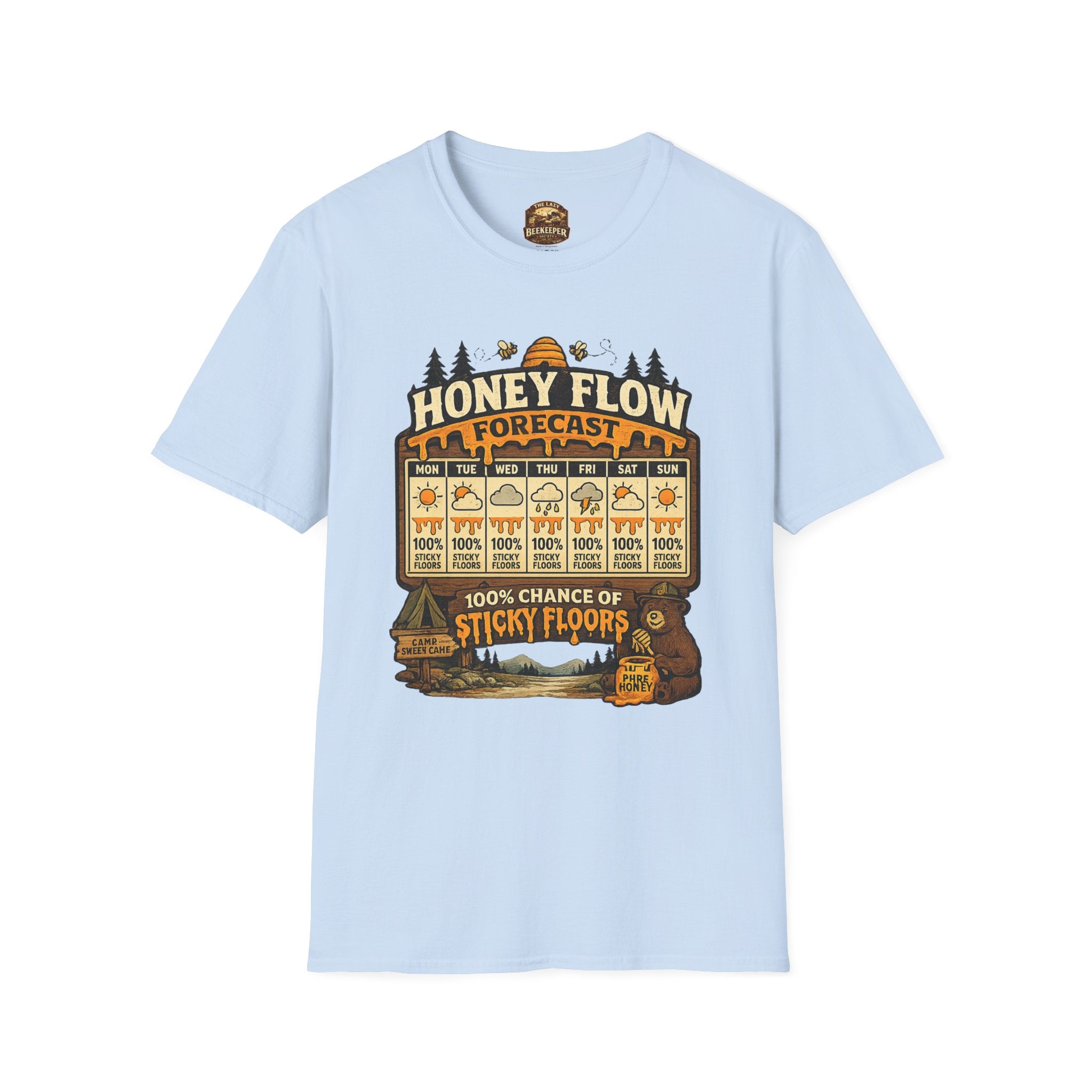 Honigernte-Vorhersage T-Shirt – Imker-Wettergrafik im Vintage-Stil
