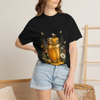 Beekeeper Support T-Shirt — "Local Honey Hits Different" Floral Honey Jar Tee