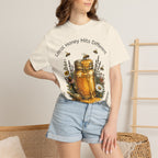 Beekeeper Support T-Shirt — "Local Honey Hits Different" Floral Honey Jar Tee