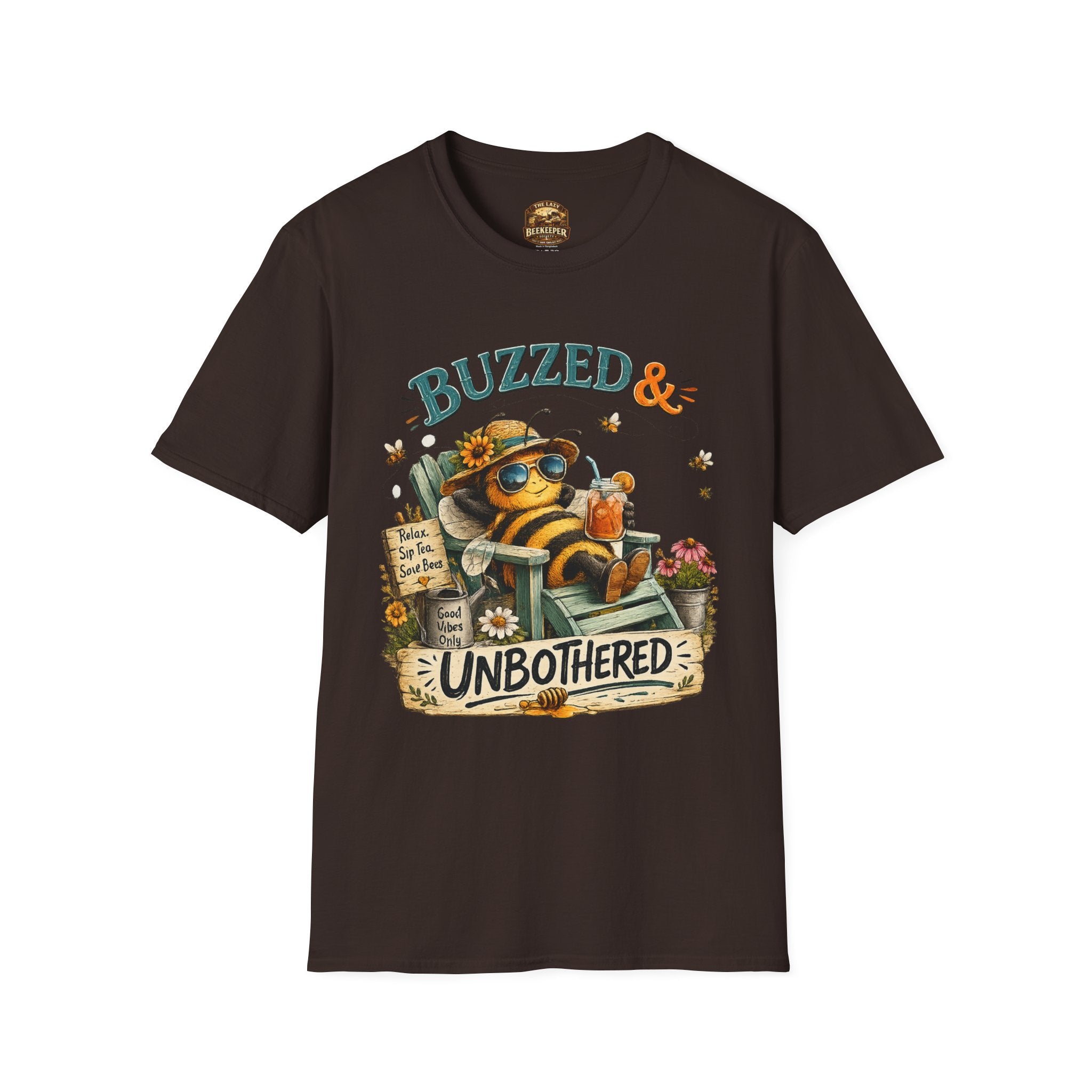 Buzzed & Unbothered Bee T-Shirt — Retro Relaxed Graphic Tee