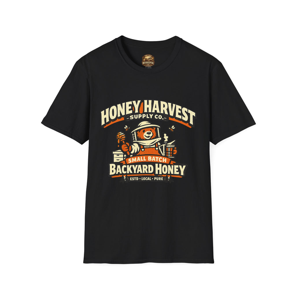 Honey Harvest Backyard Honey T‑Shirt — Beekeeper Vintage Logo Tee