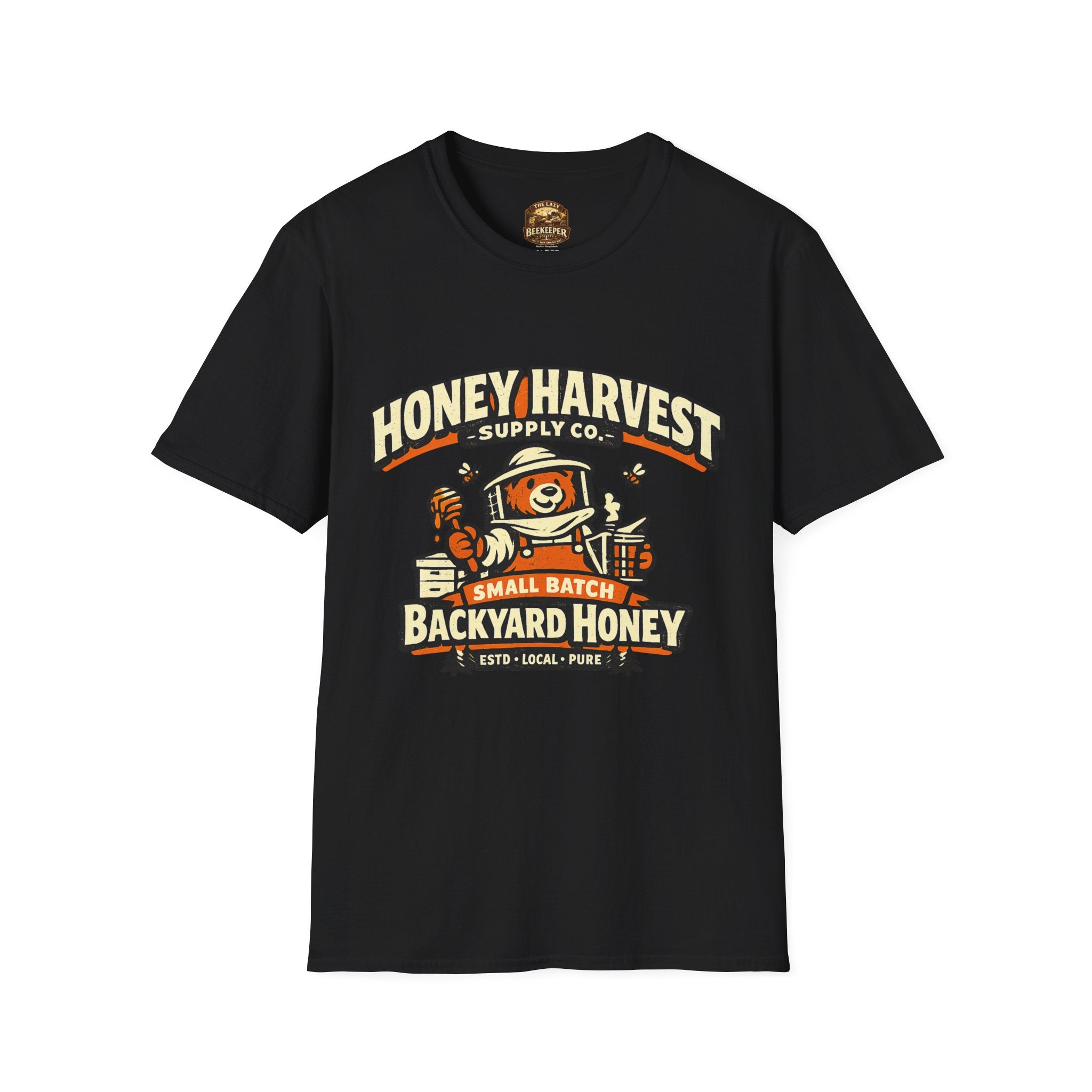Honey Harvest Backyard Honey T‑Shirt — Beekeeper Vintage Logo Tee