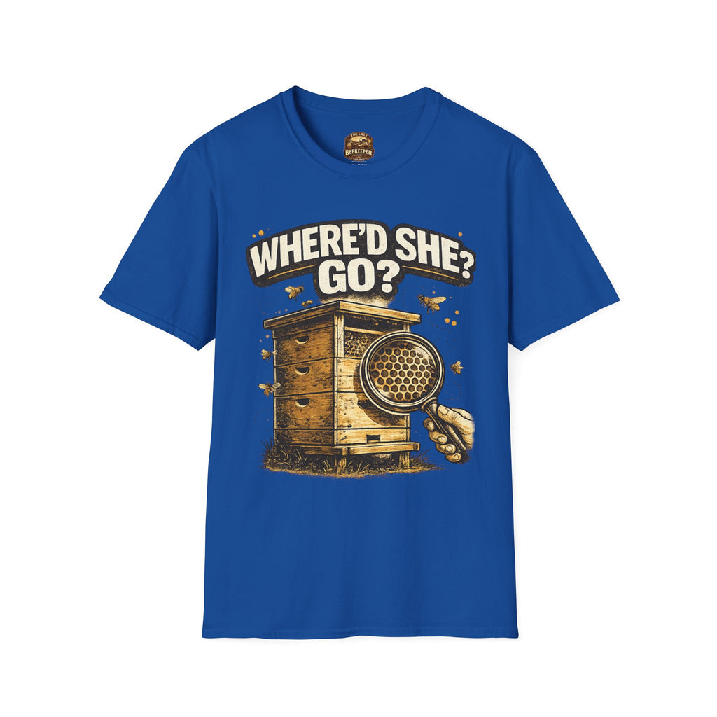 T-Shirt – „Where’d She Go?“ Königinnenloses Grafik-T-Shirt