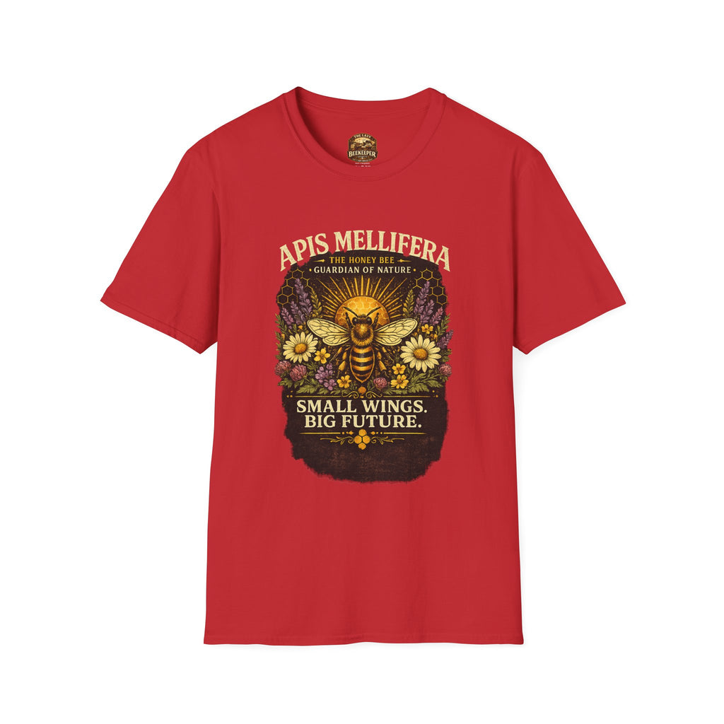 Bienenschutz-T-Shirt — „Apis Mellifera: Kleine Flügel, große Zukunft“ Öko-Natur-T-Shirt