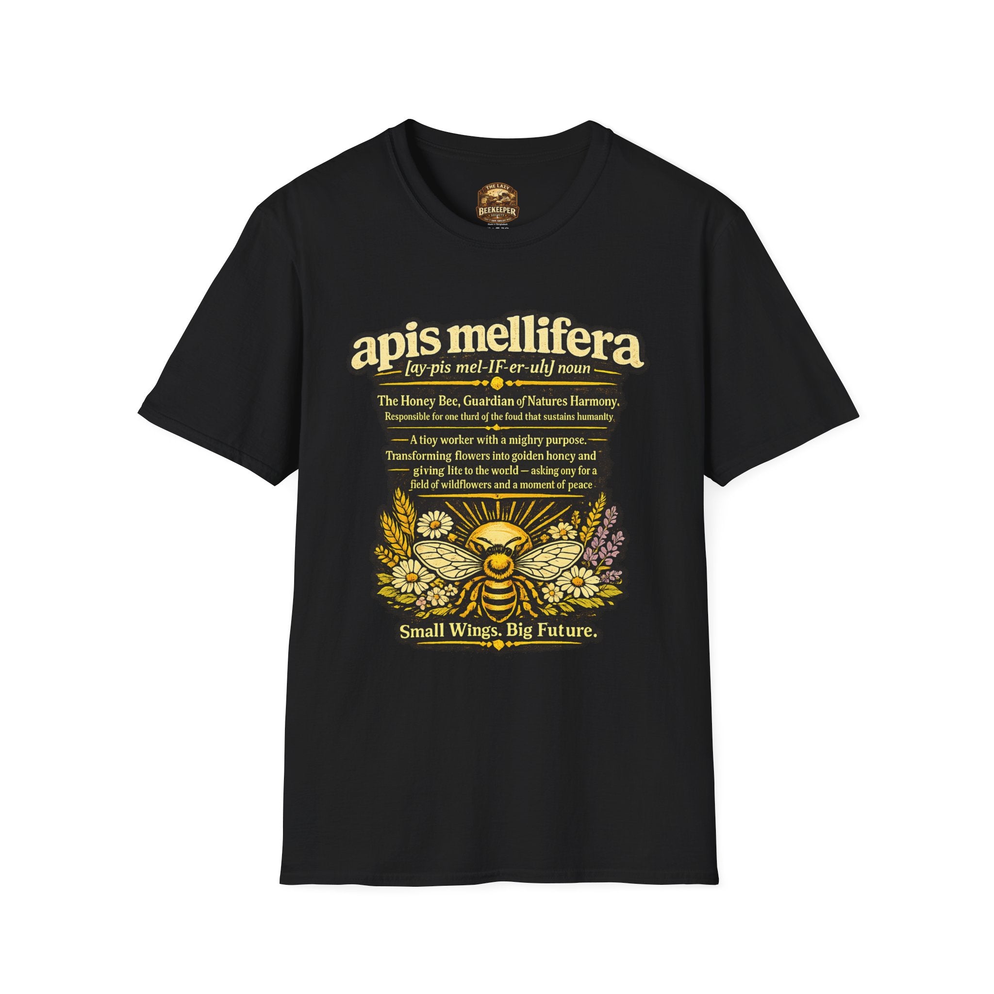 Apis Mellifera Bee Definition T-Shirt — Honey Bee Illustration & Conservation Quote