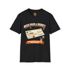 Imker T-Shirt — „Bienen werden mit Honig bezahlt“ Vintage-Karomuster