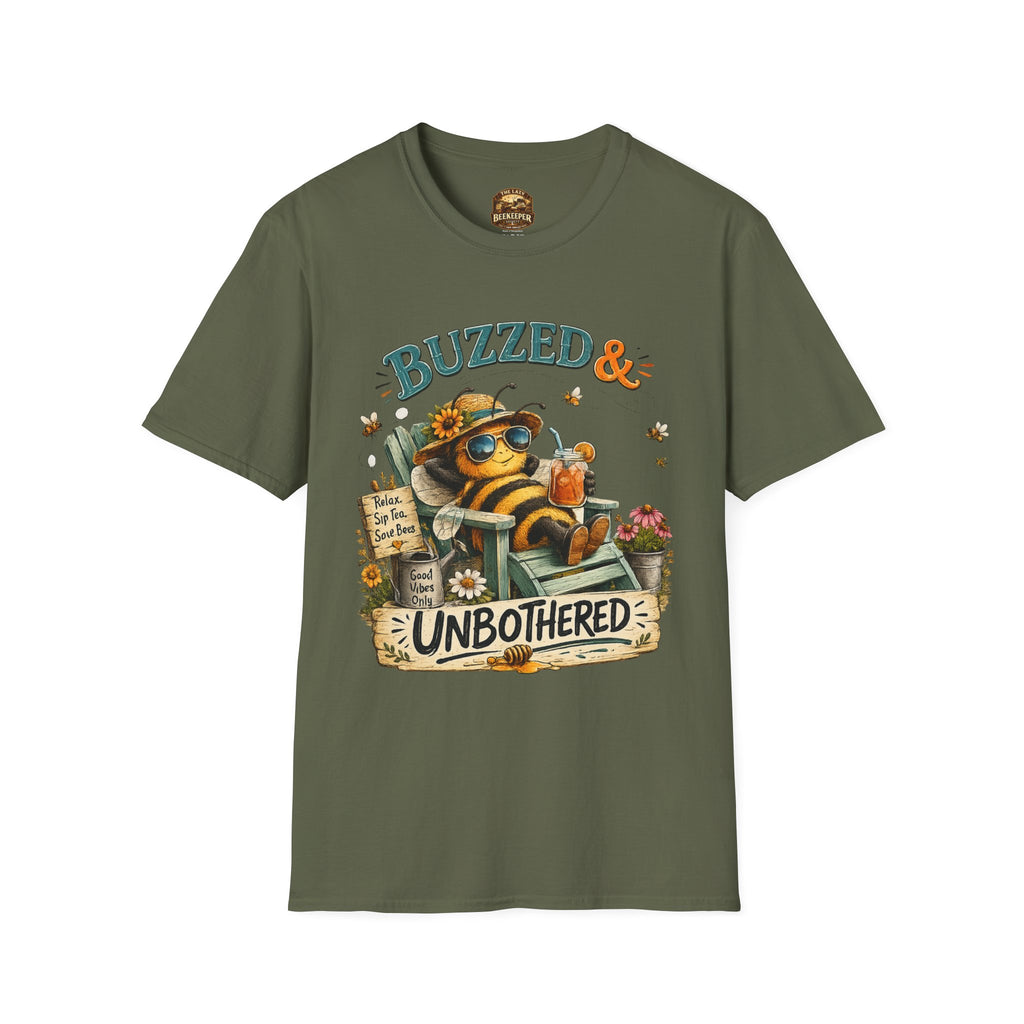 Buzzed & Unbothered Biene T-Shirt – Retro Relaxed Grafik T-Shirt