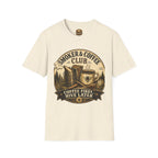 Smoker & Coffee Club T-Shirt — "Coffee First, Hive Later" Vintage Badge