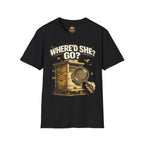 T-Shirt – „Where’d She Go?“ Königinnenloses Grafik-T-Shirt
