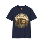 Smoker & Coffee Club T-Shirt — "Coffee First, Hive Later" Vintage Badge