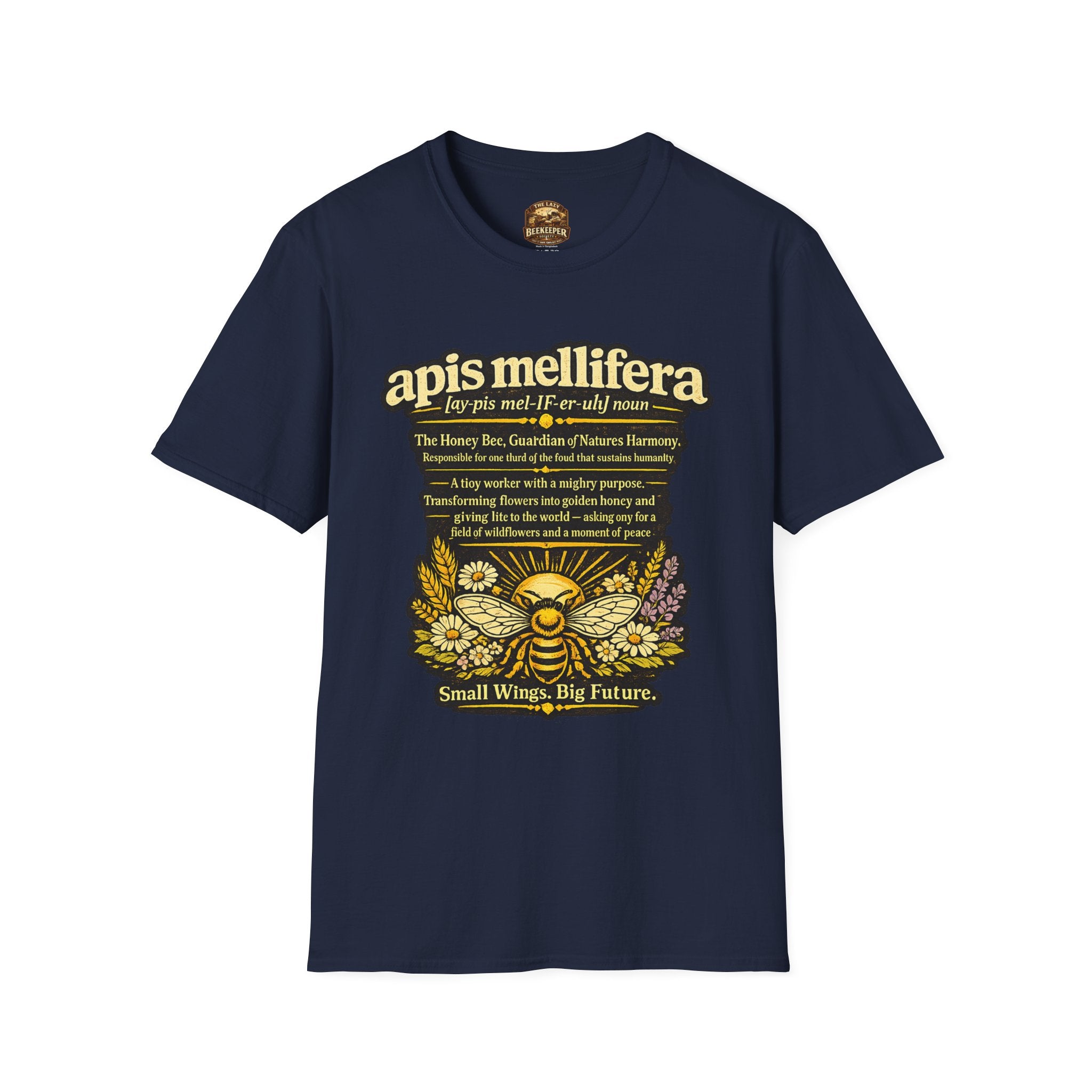 Apis Mellifera Bee Definition T-Shirt — Honey Bee Illustration & Conservation Quote