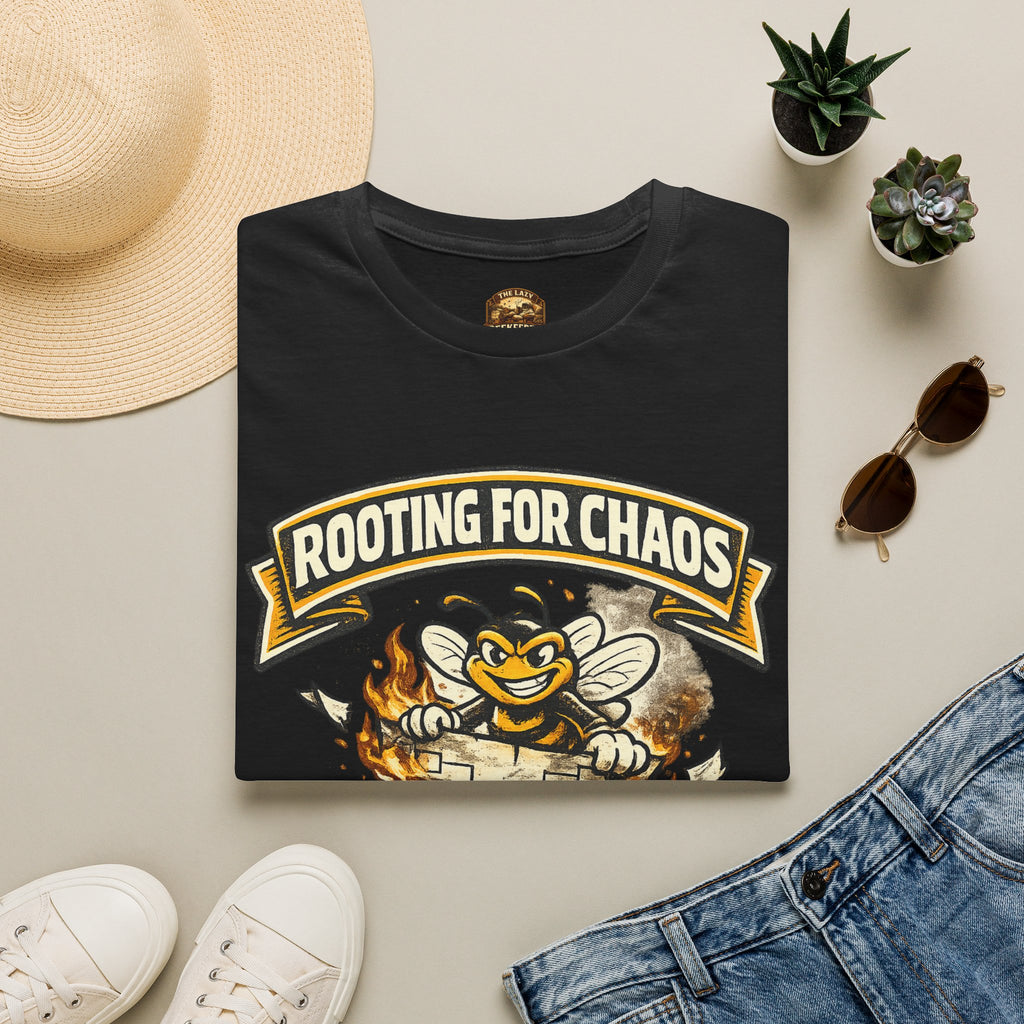 T-Shirt — "Rooting for Chaos" Bee Graphic Tee (That the Bracket Burn)