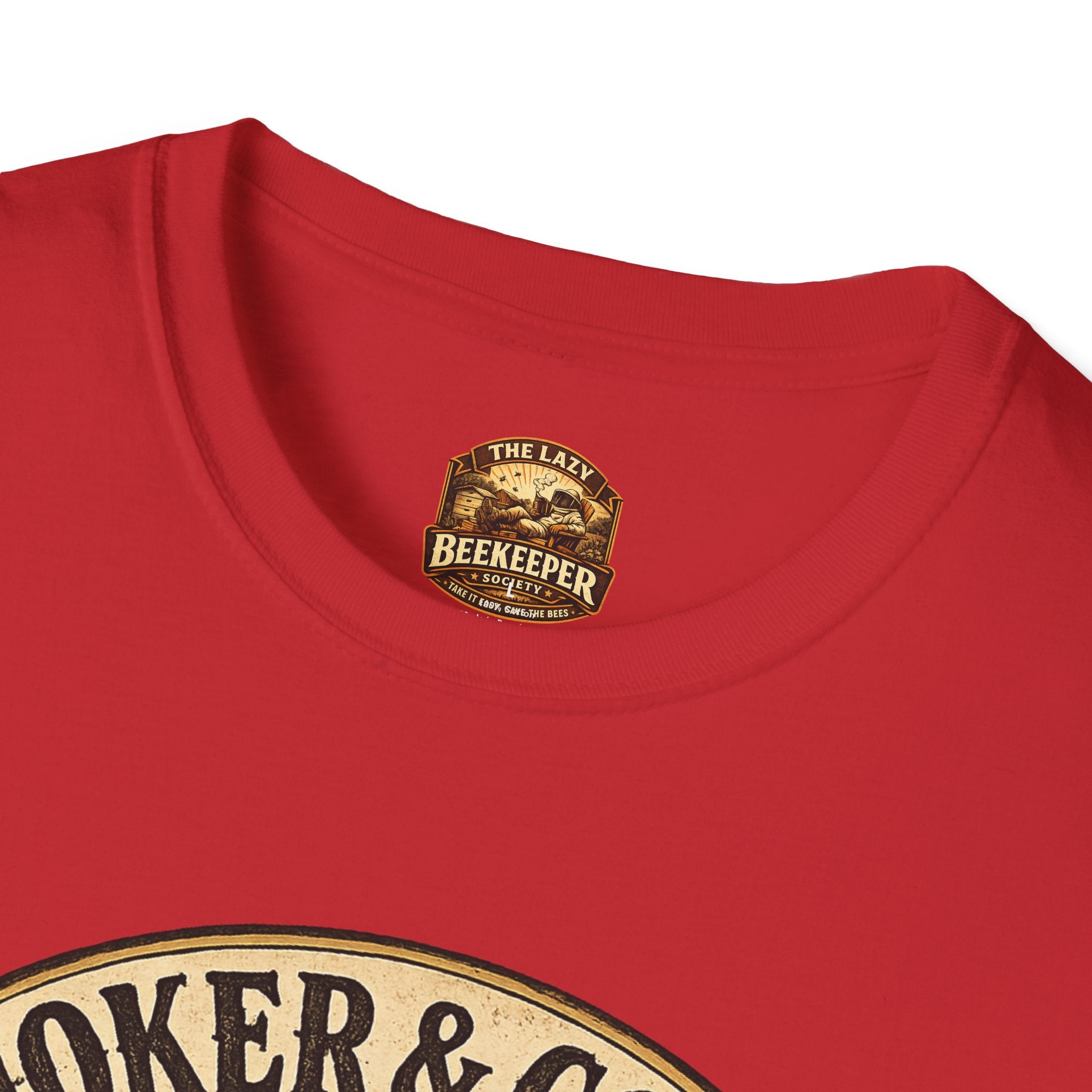 Smoker & Coffee Club T-Shirt — "Coffee First, Hive Later" Vintage Badge