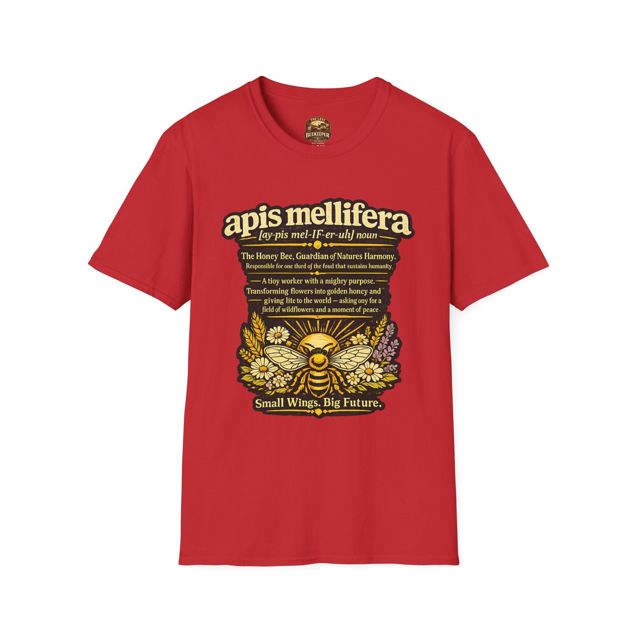 Apis Mellifera Bee Definition T-Shirt — Honey Bee Illustration & Conservation Quote