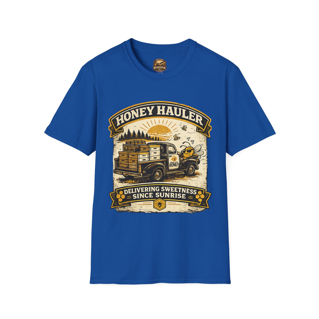 Honey Hauler T-Shirt — Vintage Bee Delivery Truck Graphic Tee