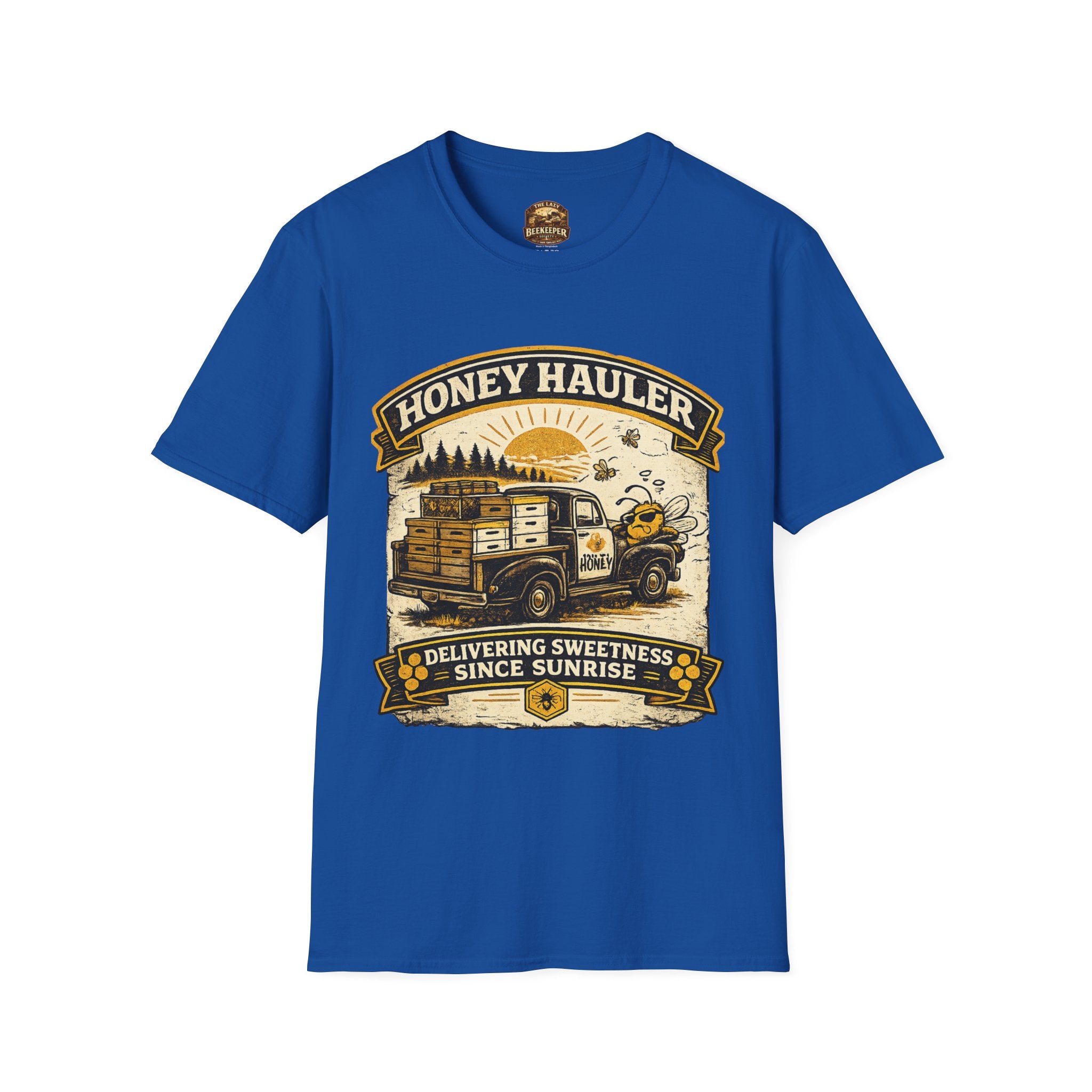 Honey Hauler T-Shirt — Vintage Bee Delivery Truck Graphic Tee
