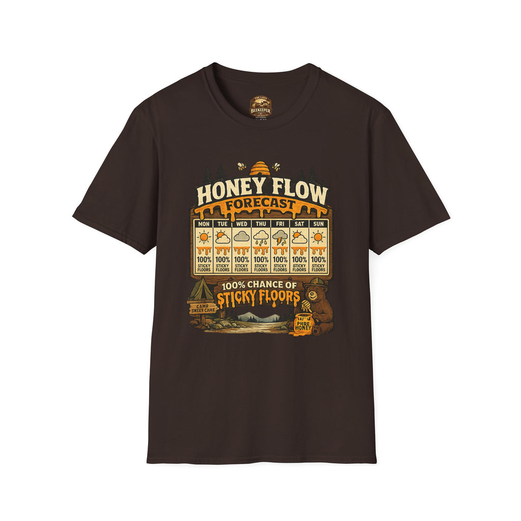 Honigernte-Vorhersage T-Shirt – Imker-Wettergrafik im Vintage-Stil