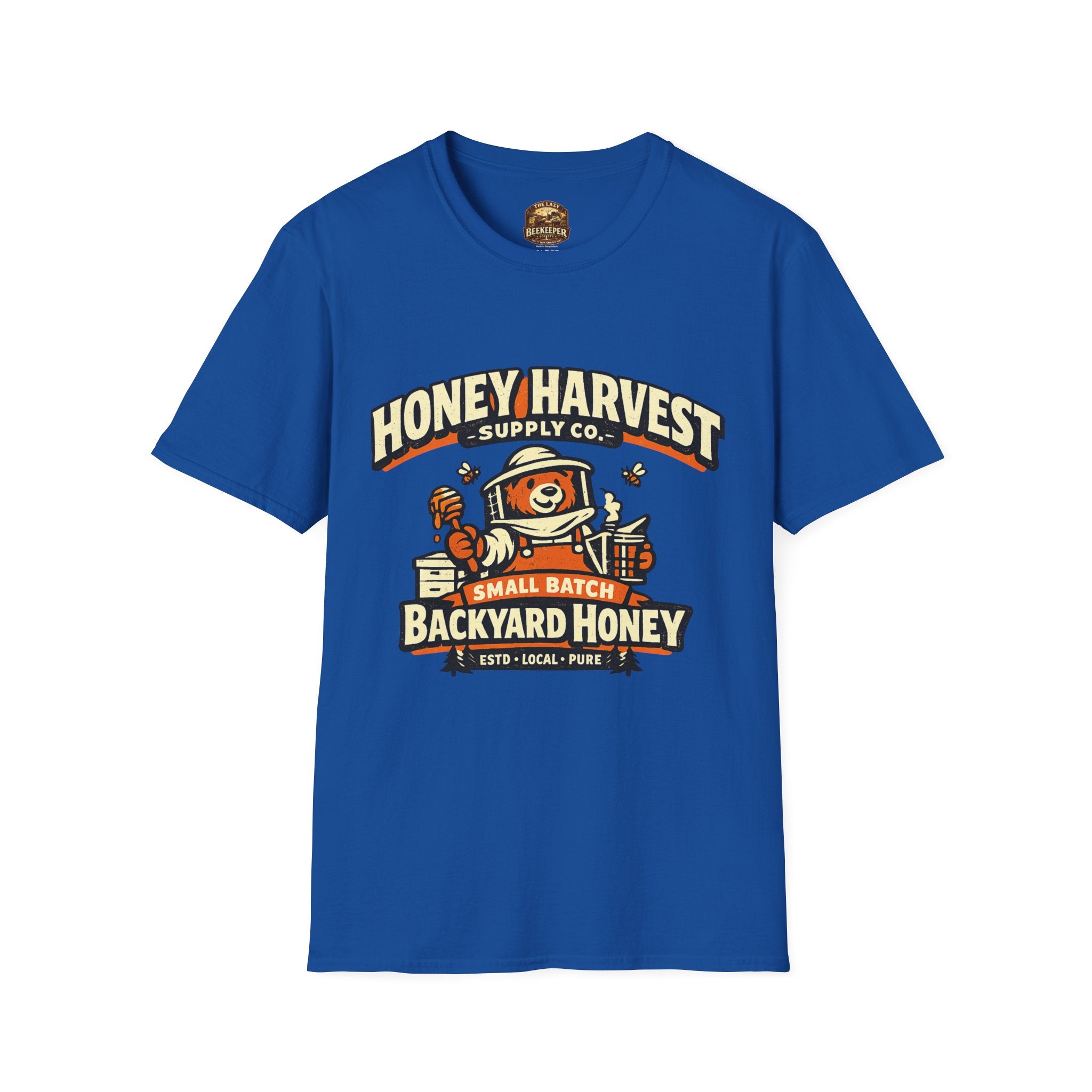 Honey Harvest Backyard Honey T‑Shirt — Beekeeper Vintage Logo Tee