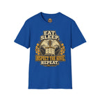 T-Shirt — "Essen. Schlafen. Bienenstock inspizieren. Wiederholen." Imker Grafik T-Shirt