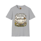 T-Shirt — „Bestäuber brauchen keine Slogans, sie brauchen Wildblumen“ Öko Garten T-Shirt