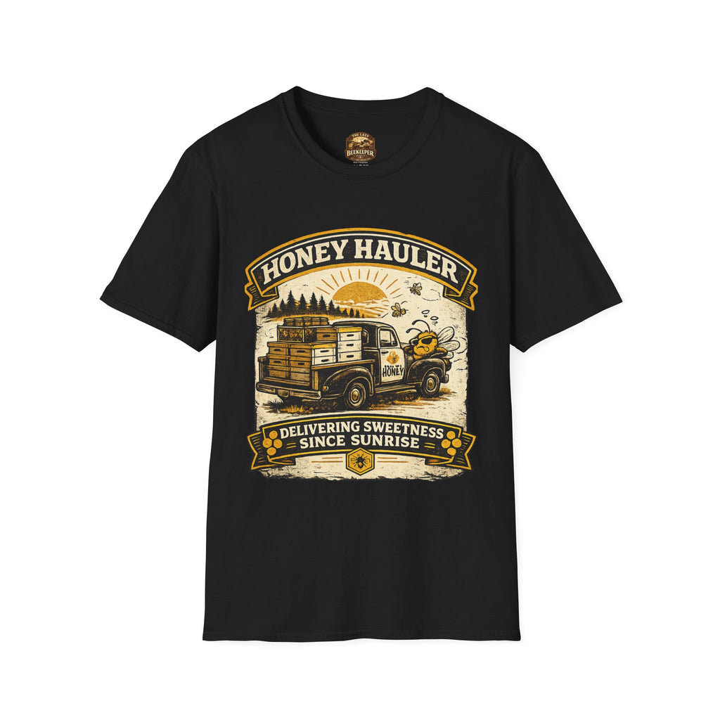 Honey Hauler T-Shirt — Vintage Bee Delivery Truck Graphic Tee