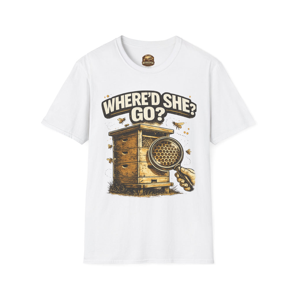 T-Shirt – „Where’d She Go?“ Königinnenloses Grafik-T-Shirt