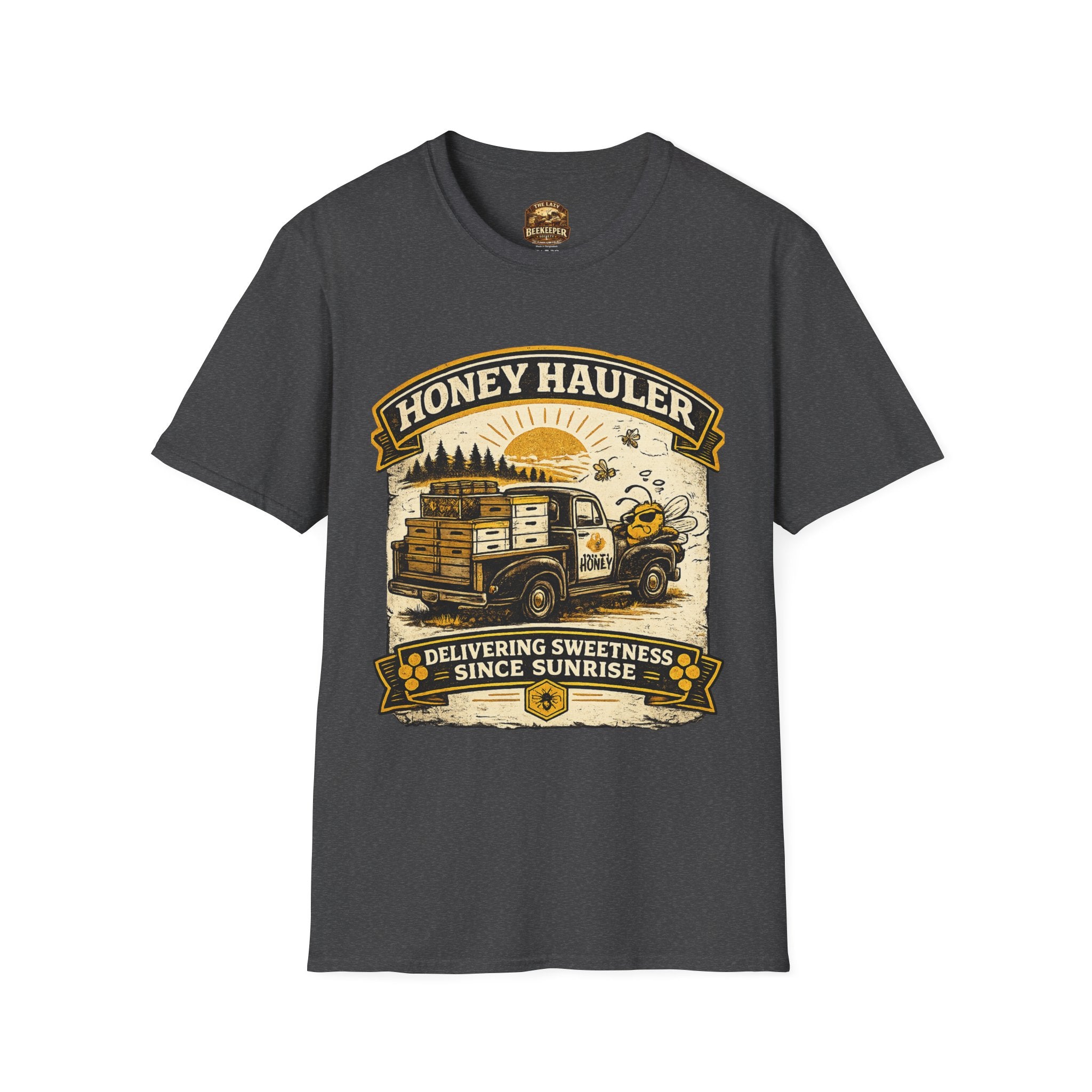 Honey Hauler T-Shirt — Vintage Bee Delivery Truck Graphic Tee