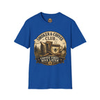 Smoker & Coffee Club T-Shirt — "Coffee First, Hive Later" Vintage Badge