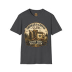 Smoker & Coffee Club T-Shirt — "Coffee First, Hive Later" Vintage Badge