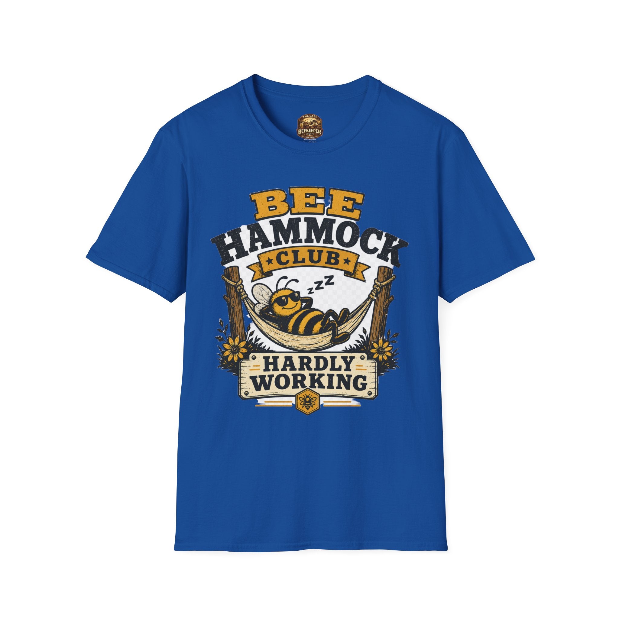 Bee Hammock Club T-Shirt — 'Hardly Working' Relaxed Bee Graphic Tee