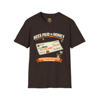 Imker T-Shirt — „Bienen werden mit Honig bezahlt“ Vintage-Karomuster