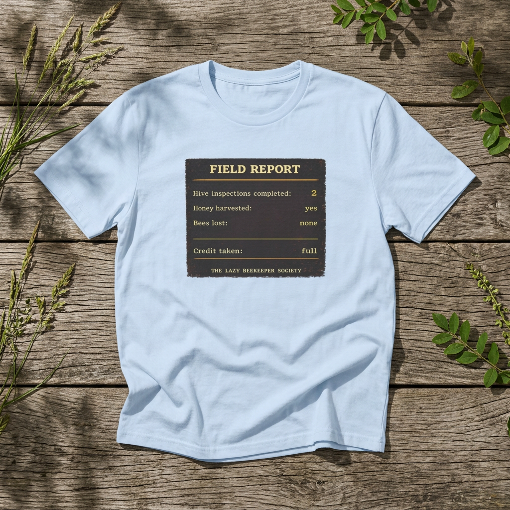 T-Shirt — 'Field Report: Hive Inspections Completed' Vintage Beekeeper Graphic Tee