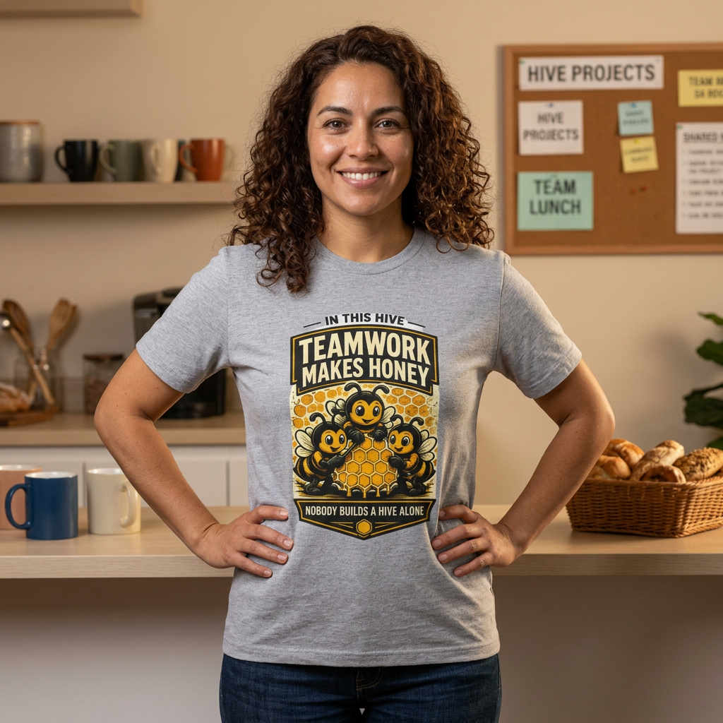 Teamwork Makes Honey T-Shirt — "In This Hive" Bee Graphic Tee