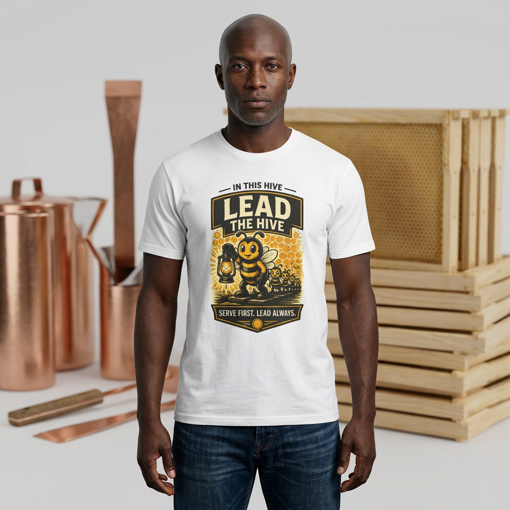 Lead the Hive T-Shirt — "In This Hive" Bee Leadership Graphic