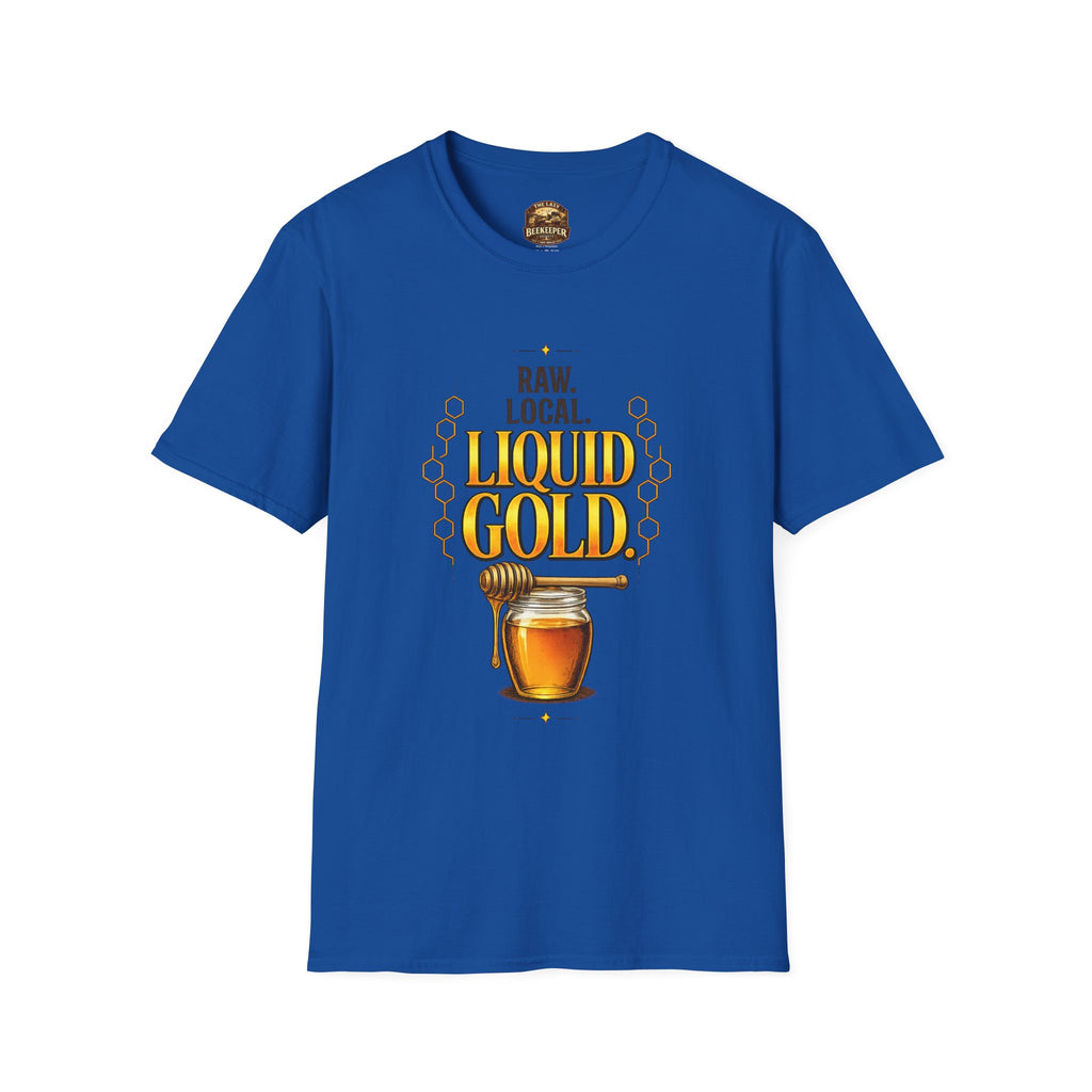 T-Shirt "Flüssiges Gold" – Grafik-T-Shirt "Roher Honig aus der Region"