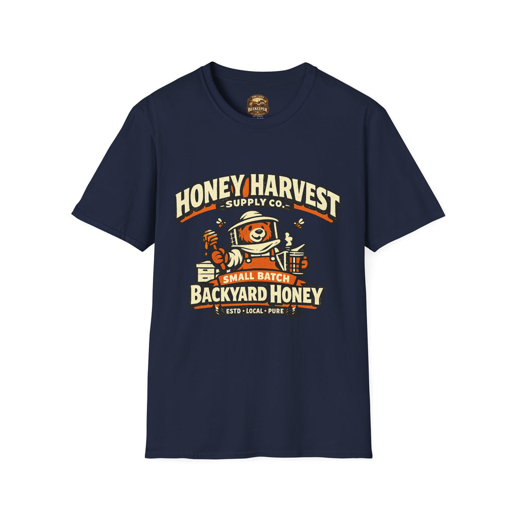 Honey Harvest Backyard Honey T‑Shirt — Beekeeper Vintage Logo Tee