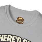 T-Shirt – „Where’d She Go?“ Königinnenloses Grafik-T-Shirt