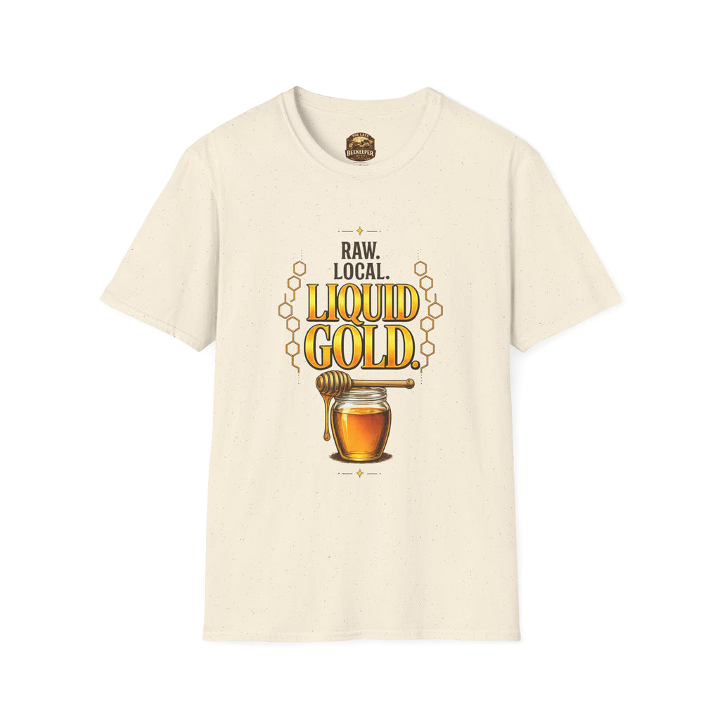 T-Shirt "Flüssiges Gold" – Grafik-T-Shirt "Roher Honig aus der Region"