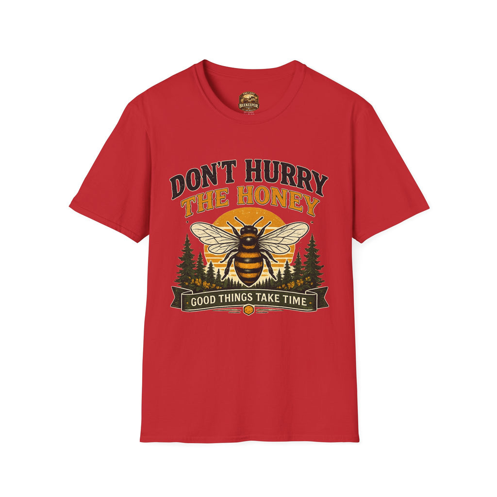 Don't Hurry The Honey T-Shirt — Retro Bienen-Grafik-T-Shirt (Gut Ding will Weile haben)