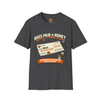 Imker T-Shirt — „Bienen werden mit Honig bezahlt“ Vintage-Karomuster
