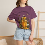 Beekeeper Support T-Shirt — "Local Honey Hits Different" Floral Honey Jar Tee