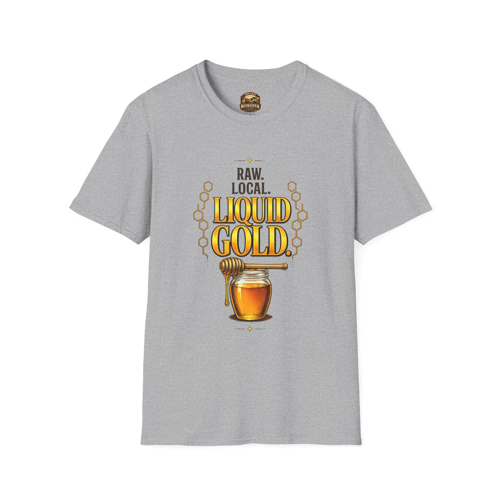 T-Shirt "Flüssiges Gold" – Grafik-T-Shirt "Roher Honig aus der Region"