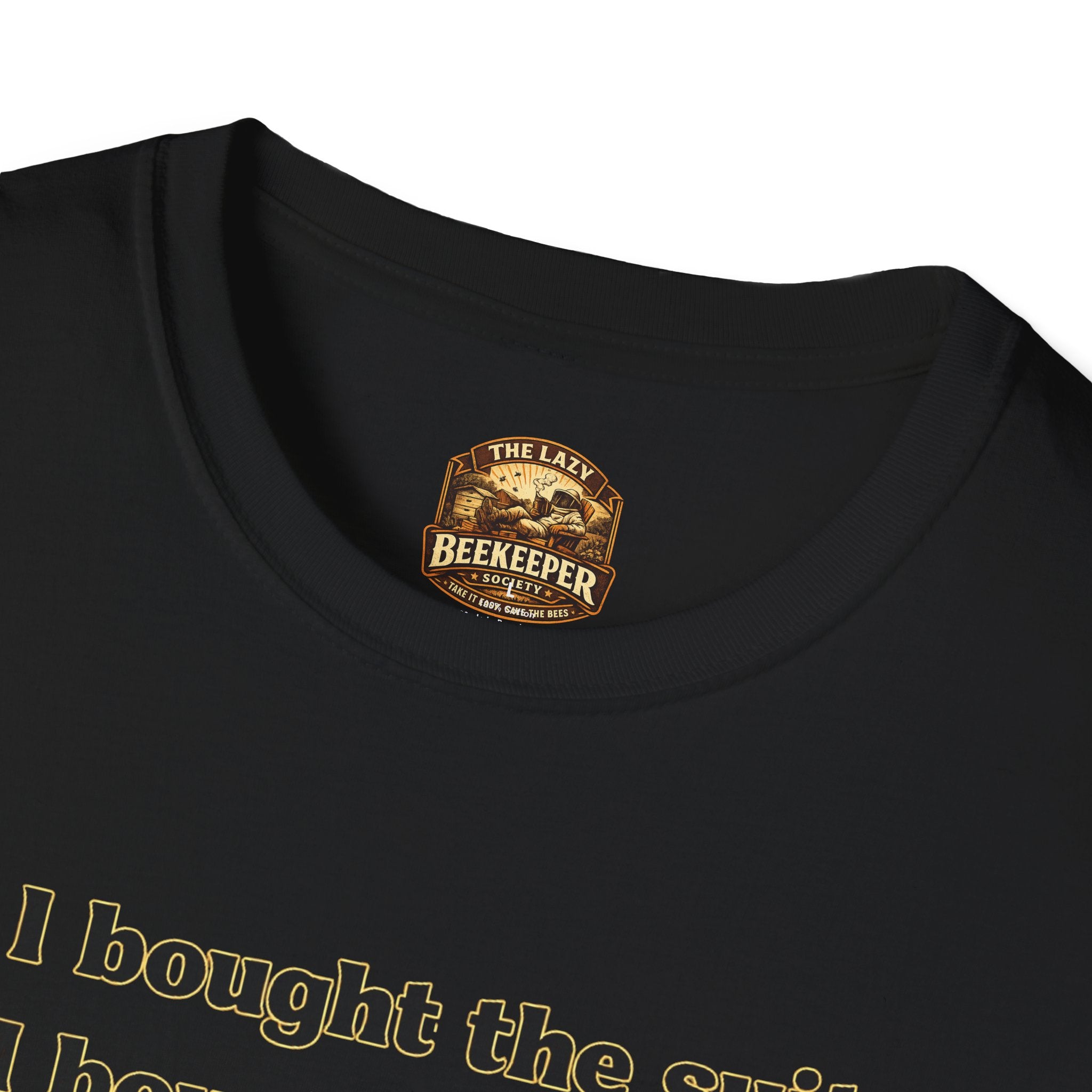 T‑Shirt — Literary Humor Tee: “I bought the suit. I bought the smoker. I read the book.”