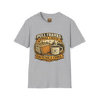 T-Shirt „Pull Frames Drink Coffee“ – Imker Kaffee & Waben Grafik-T-Shirt