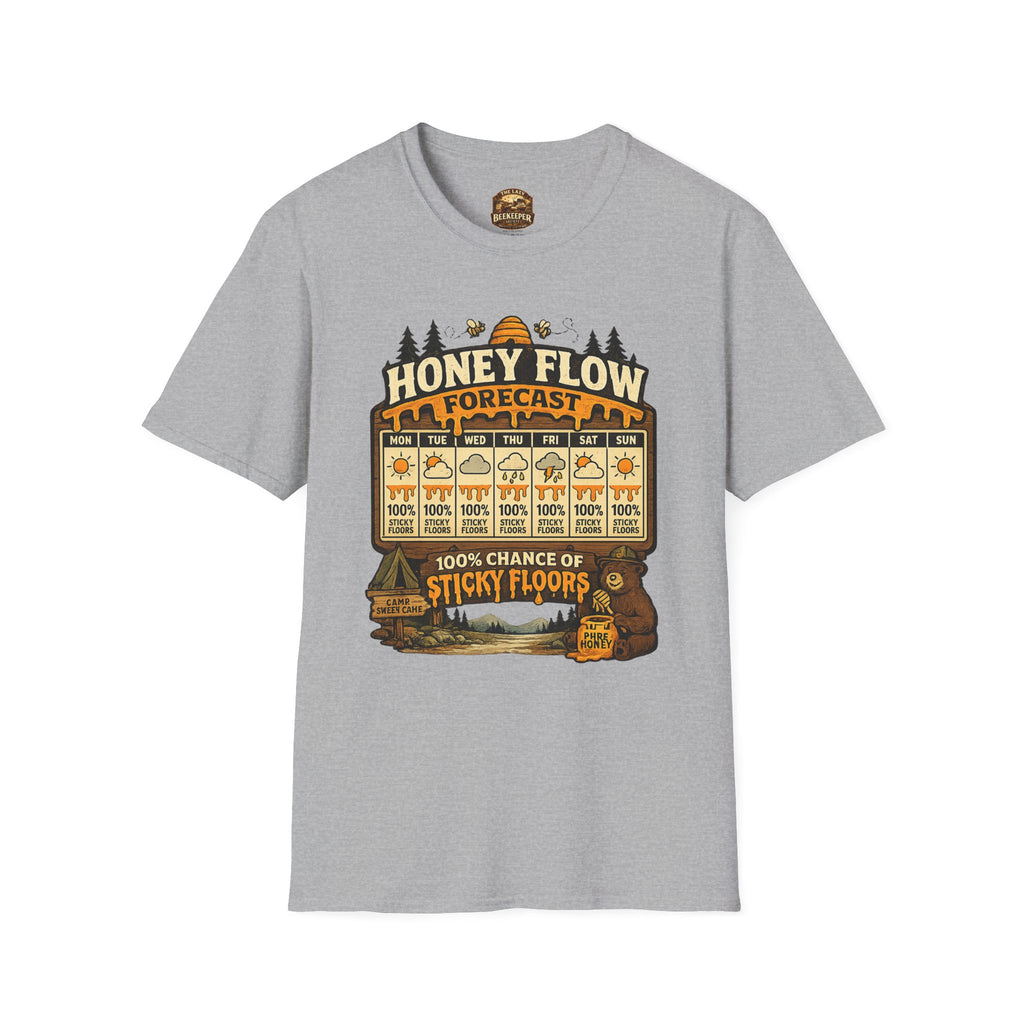 Honigernte-Vorhersage T-Shirt – Imker-Wettergrafik im Vintage-Stil