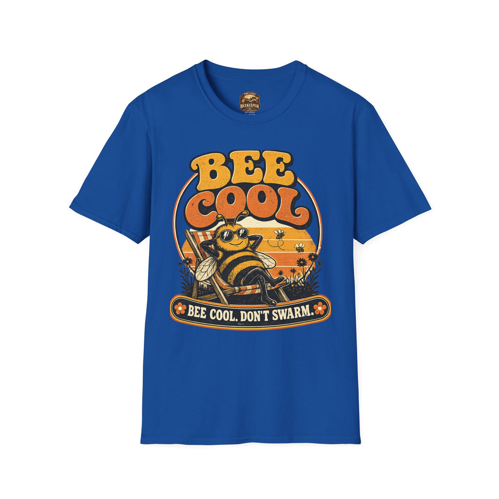 Bee Cool T‑Shirt — Vintage Retro Bee Graphic (“Bee Cool, Don’t Swarm”)