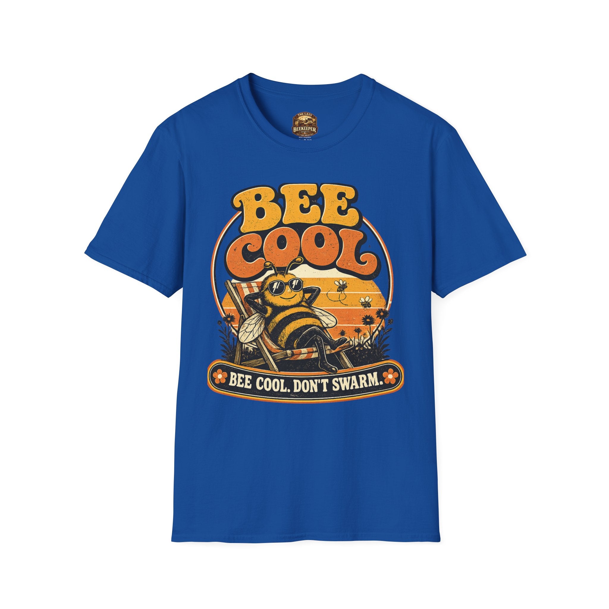 Bee Cool T‑Shirt — Vintage Retro Bee Graphic (“Bee Cool, Don’t Swarm”)