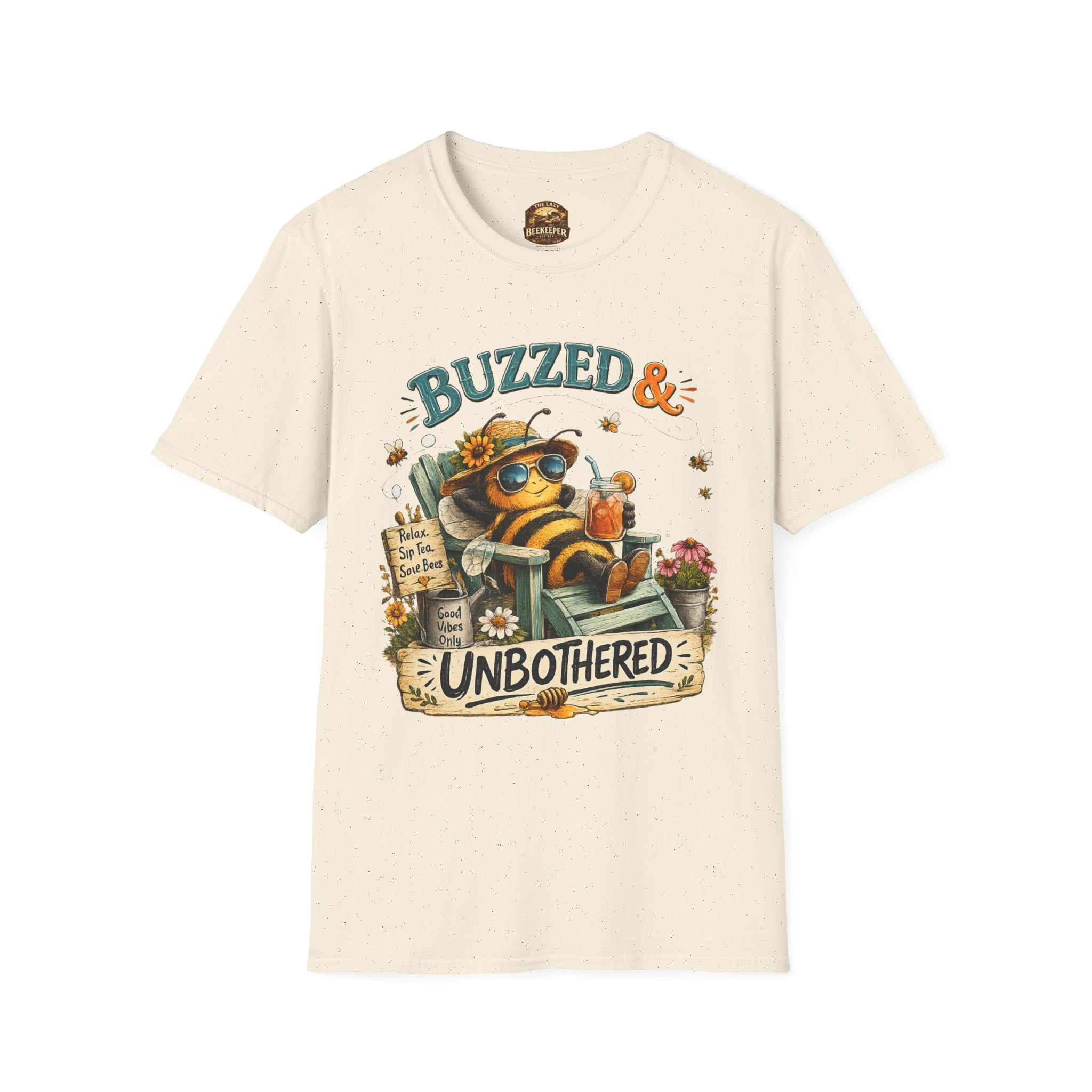 Buzzed & Unbothered Bee T-Shirt — Retro Relaxed Graphic Tee
