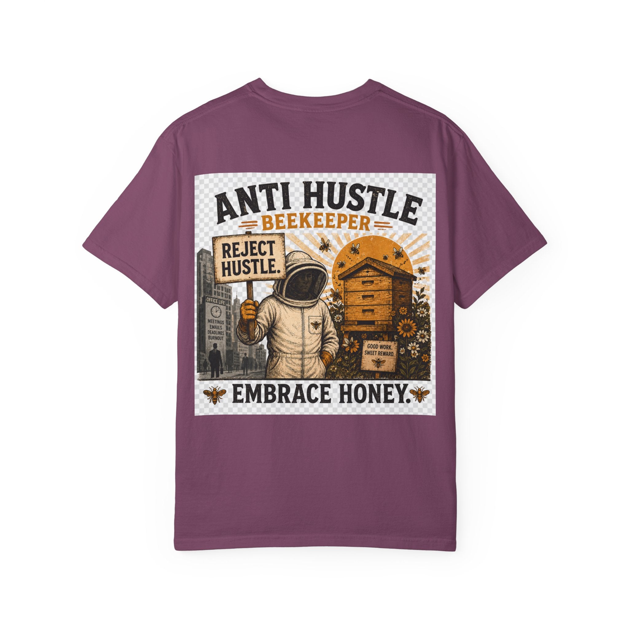Bienenclub T-Shirt – Anpassbares „Support Your Local“ & Anti-Hustle Imker-Design