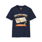 Imker T-Shirt — „Bienen werden mit Honig bezahlt“ Vintage-Karomuster